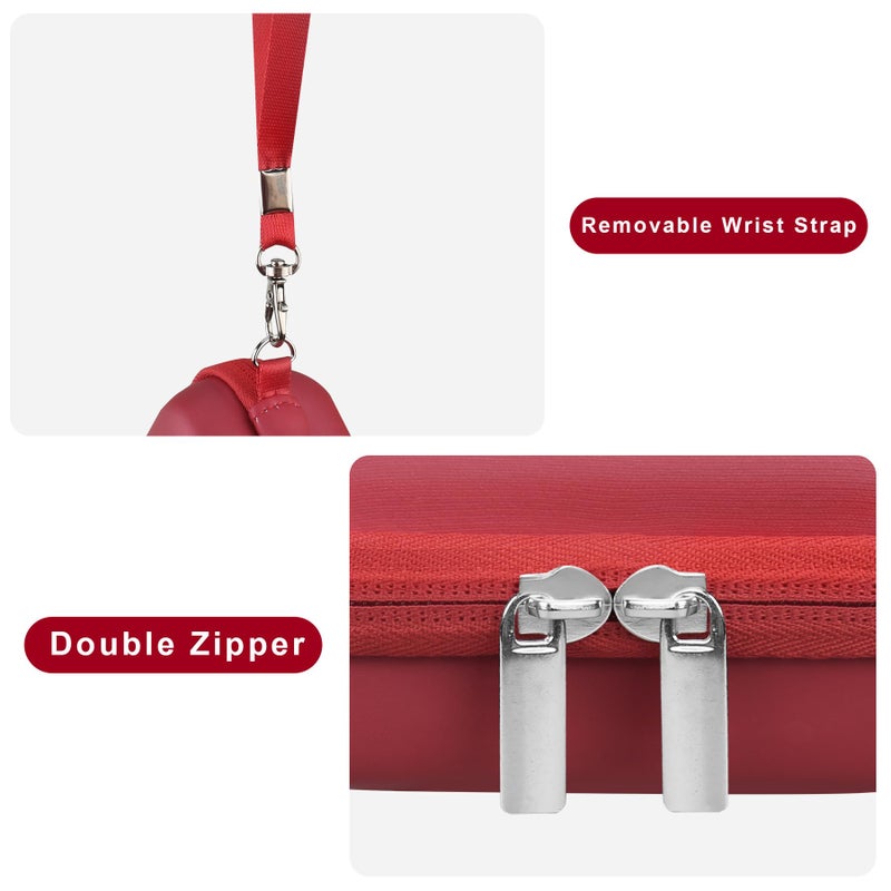 Canboc Carrying Case for Kodak PIXPRO FZ55/ FZ45 16MP Digital Camera, FZ45 Video Vlogging Camera Bag, Mesh Pocket fit Cable, SD Card, Red (Case Only) - Image 5