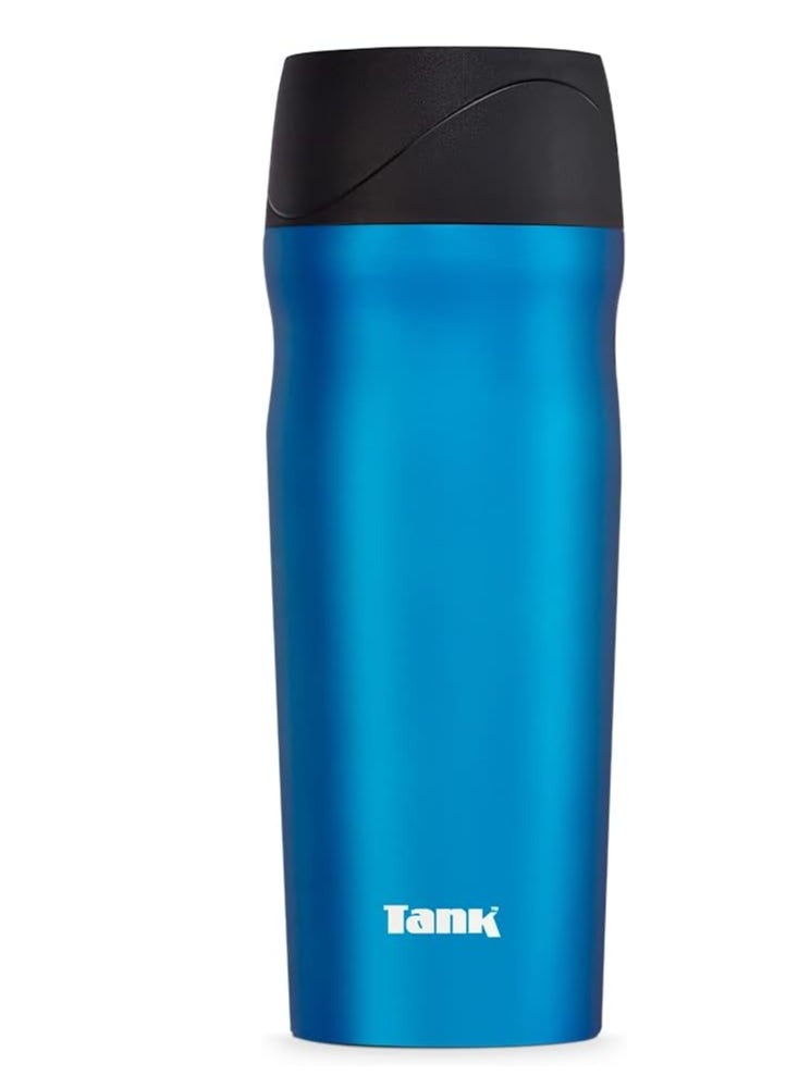 TANK Tank Stainless Steel Tumbler 450mL, 360° Push Button Lid, Up to 6HRs Hot,Blue  - Image 1