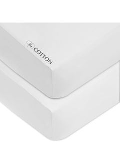 American Baby Company American Baby Company 2 Pack 100% Cotton Value Jersey Knit Fitted Crib Sheet for Standard Crib and Toddler Mattresses, White, for Boys and Girls  - Image 1