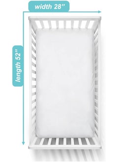 American Baby Company American Baby Company 2 Pack 100% Cotton Value Jersey Knit Fitted Crib Sheet for Standard Crib and Toddler Mattresses, White, for Boys and Girls  - Image 2