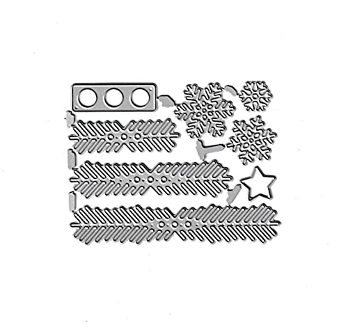 AHTOLS Christmas Tree Wreath Pine Leaf Leaves Cutting Dies, Snowflake Star Die Cuts Metal Embossing Stencils Template Mould for Card Scrapbooking and DIY Craft Album Paper Card Decor - Image 4