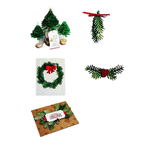 AHTOLS Christmas Tree Wreath Pine Leaf Leaves Cutting Dies, Snowflake Star Die Cuts Metal Embossing Stencils Template Mould for Card Scrapbooking and DIY Craft Album Paper Card Decor - Image 3