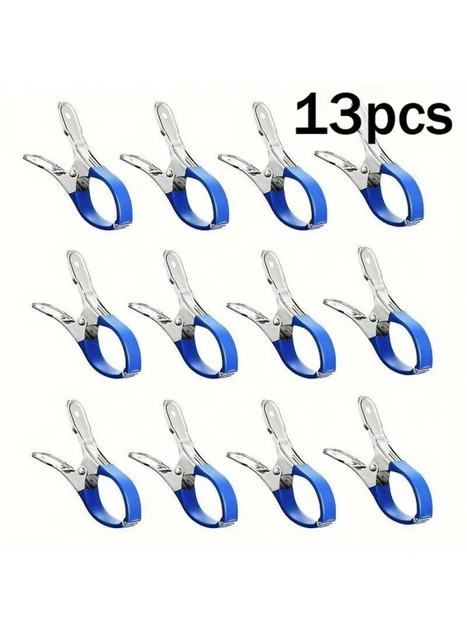 13pcs Black Stainless Steel Pool Cover Clips Heavy Duty Windproof Spring Clips - Image 1