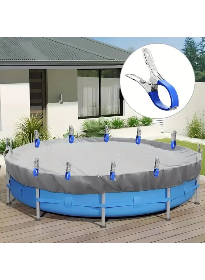 13pcs Black Stainless Steel Pool Cover Clips Heavy Duty Windproof Spring Clips - Image 3