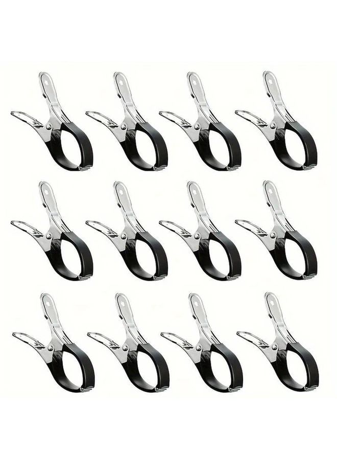 13pcs Black Stainless Steel Pool Cover Clips Heavy Duty Windproof Spring Clips - Image 2