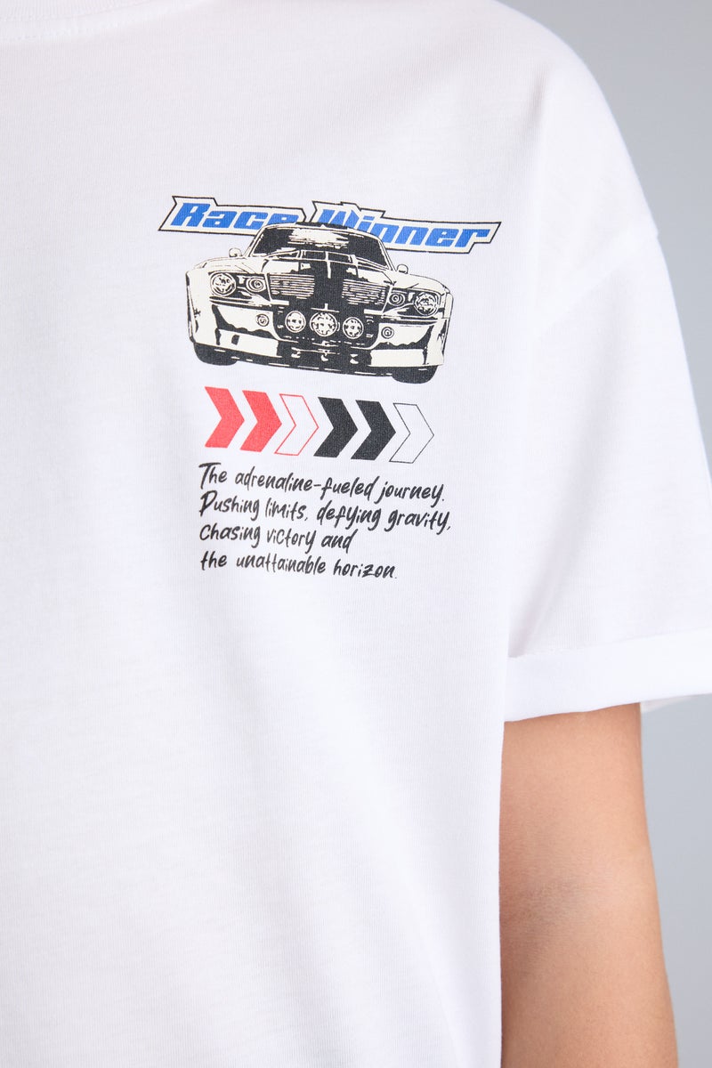 DeFacto White Boy Boy Oversize Fit Short Sleeve T-Shirt Casual - Image 5