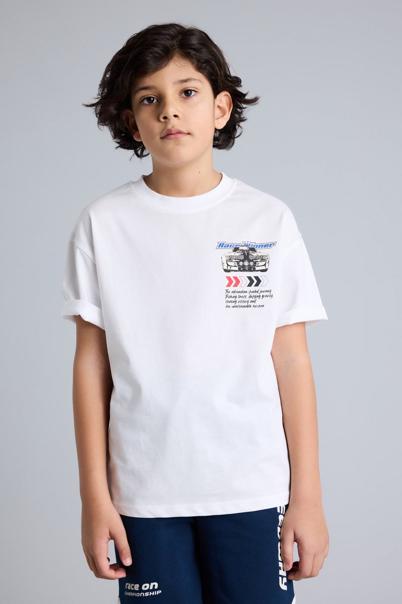 DeFacto White Boy Boy Oversize Fit Short Sleeve T-Shirt Casual - Image 4