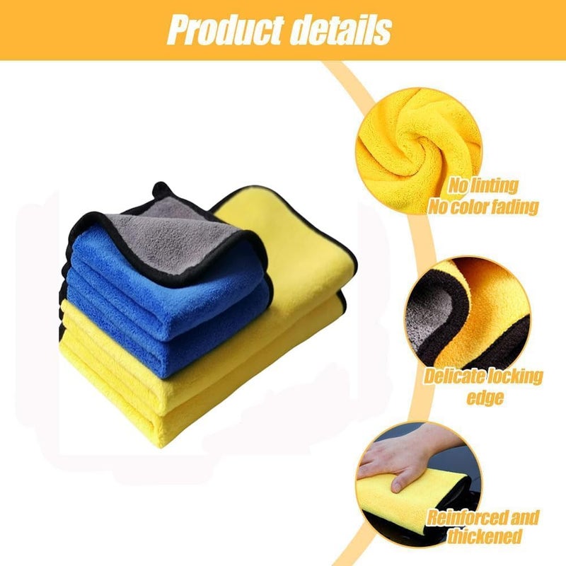 BEANPRECOY 5 Pcs Car Cleaning Kit, Microfiber Cleaning Cloth, Interior Cleaning Brush, Super Absorbent Double Sided Microfiber Drying Towel for Car, Windows, Screen and Kitchen - Image 3