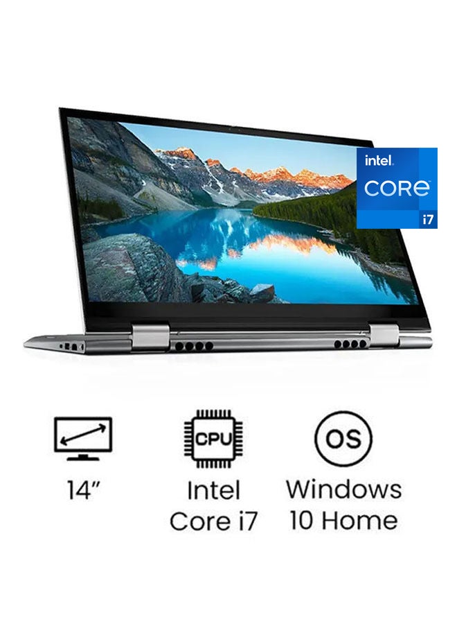 DELL Inspiron 14 5410 Convertible (Upgraded Version) Laptop With 14Inch Full HD Display, 11th Gen Intel Core i7-1195G7 Processer/512GB SSD/16GB RAM/Intel Intergrated Graphics/Windows 10 Home /International Version English/Arabic Silver - Image 1
