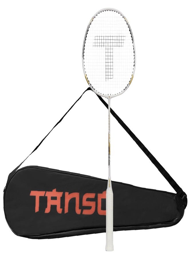 TANSO Astral 1.0 Composite Strung Badminton Racket with Free Full Racquet Cover (90 Grams, Jointless, High Strength Aluminium Frame, Carbon Fibre Shaft, 24 Lbs Tension) - Image 1