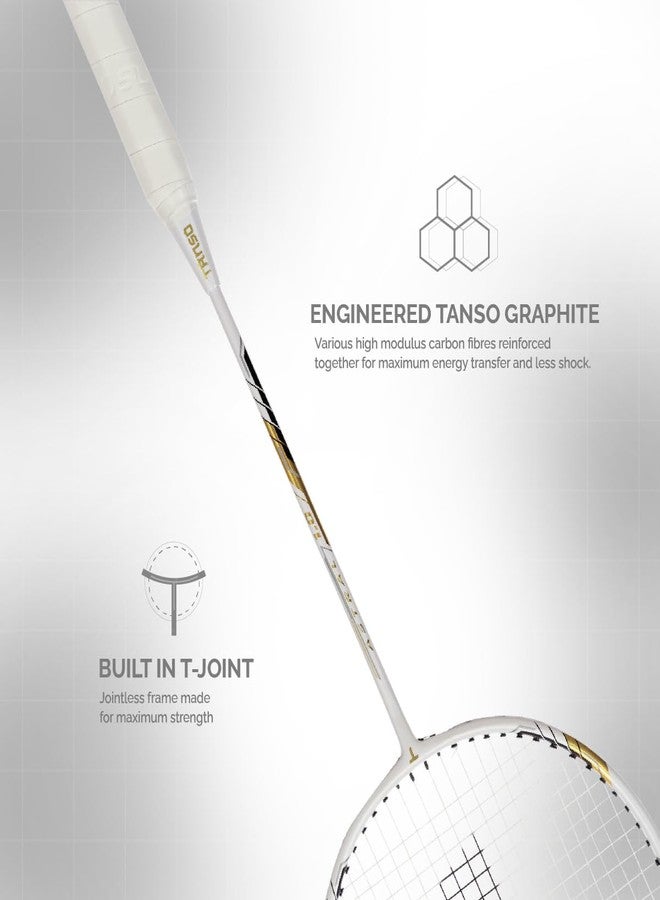 TANSO Astral 1.0 Composite Strung Badminton Racket with Free Full Racquet Cover (90 Grams, Jointless, High Strength Aluminium Frame, Carbon Fibre Shaft, 24 Lbs Tension) - Image 3