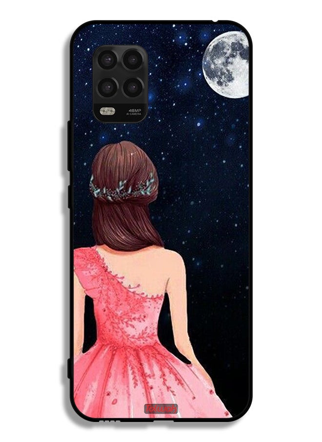 Tolwak Xiaomi Mi 10 Lite 5G Protective Case Cover Girl And Moon Art  - Image 2