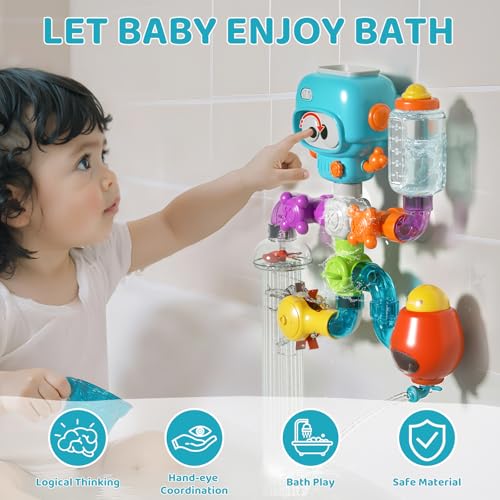 DOLIVE Bath Toys for Kids Ages 48 DIY Assembly Water Pipe Building Kit Interactive Water Toy for Toddlers 35 Educational STEM Learning Gift for Boys and Girls - Image 5