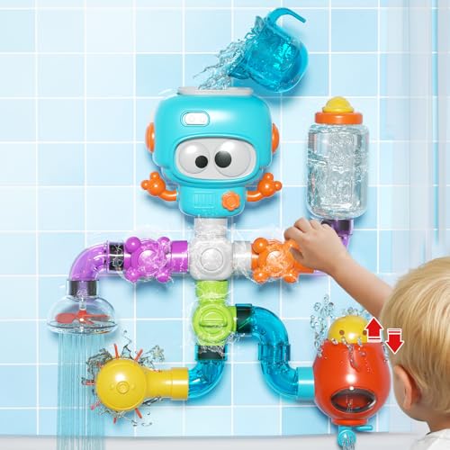 DOLIVE Bath Toys for Kids Ages 48 DIY Assembly Water Pipe Building Kit Interactive Water Toy for Toddlers 35 Educational STEM Learning Gift for Boys and Girls - Image 1