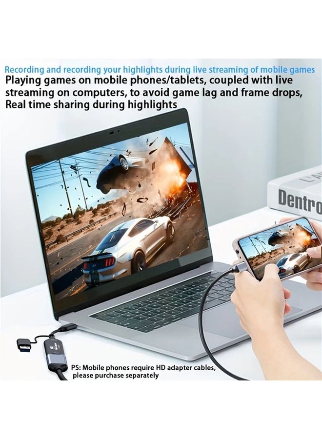 بطاقة التقاط الصوت والفيديو ثنائية الواجهة بدقة 4K و1080P و60 إطارًا في الثانية، قابلة للتوصيل والتشغيل عبر منفذ USB-C - Image 5