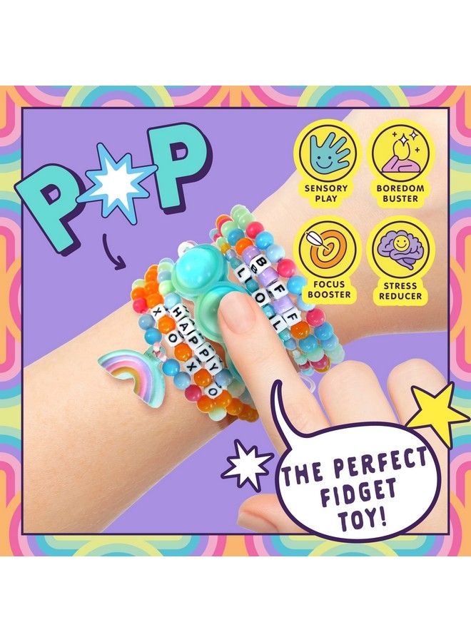 Fidgiwear Rainbow D.I.Y. Squish & Pop Jewelry Create Your Own Fidget Jewelry For Kids Includes Squishy Charms Fidget Toys With A Stylish Twist Bracelet Making Kit For Girls