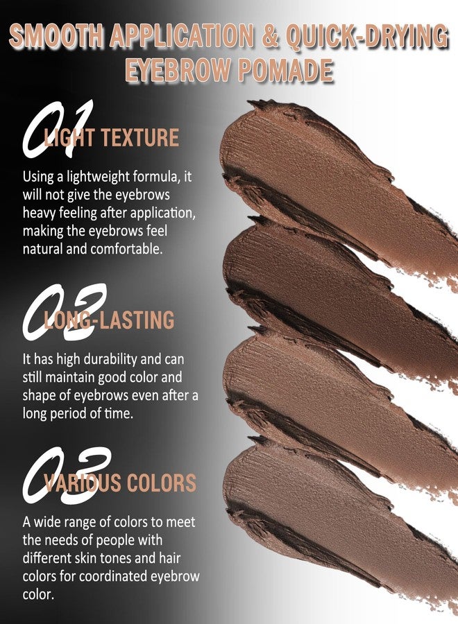 LYSdefeu Eyebrow Pomade Kit,Long Lasting Waterproof Medium Brown Tinted Eye Brow Pomade Set with Brush Razor,Smudge-proof Eyebrow Cream Tint Brow Tinting Gel,Mother's Day Makeup Gift for Women Girl-02 - Image 3