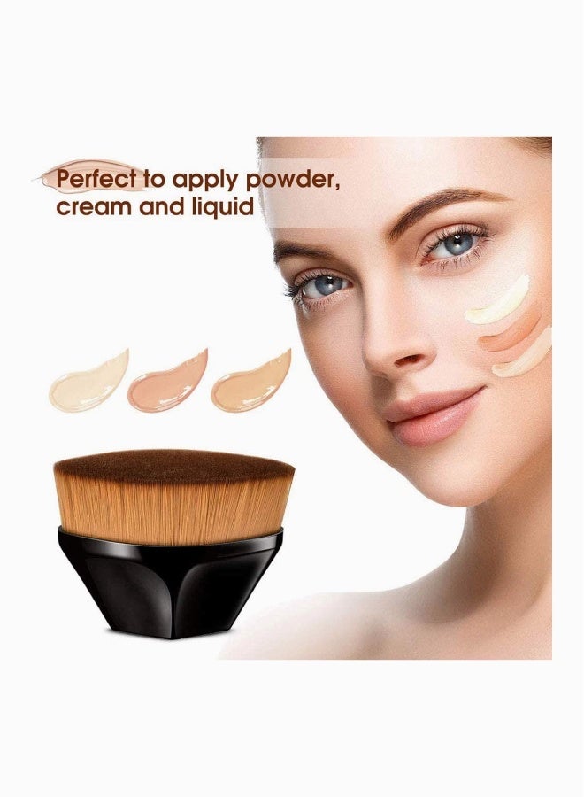Generic Foundation Makeup Brush, Flat Top Kabuki Travel Loose Powder Blush For Mineral Blending Liquid Cream Buffing Stippling Blending Concealer for Face Body Cosmetic Tool  - Image 2