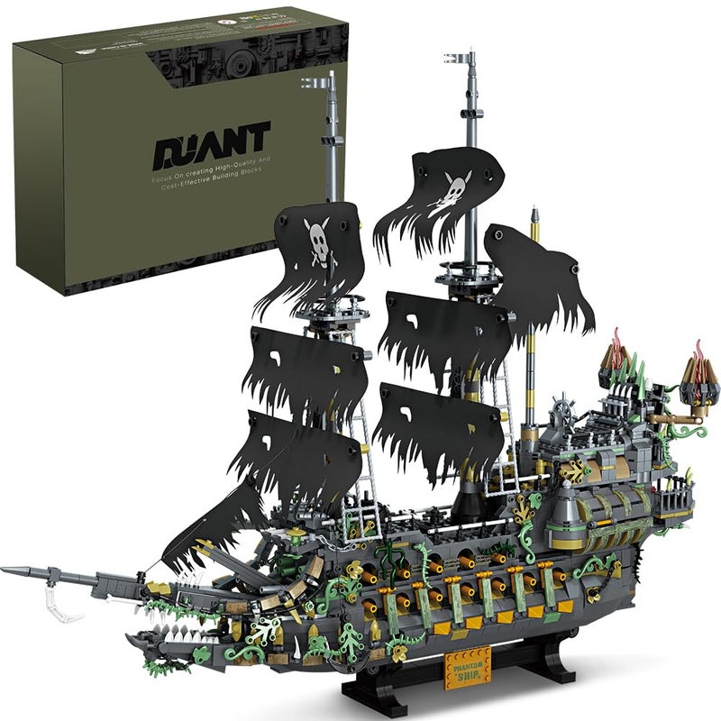 DUANT 39107 The Flying Dutchman Pirate Ship Building Kitï¼Œ 2434 PCS Large Pirate Ship Model with Display Stand, Detailed Sailing Ship Building Blocks Set for Adults & Teens - Image 1