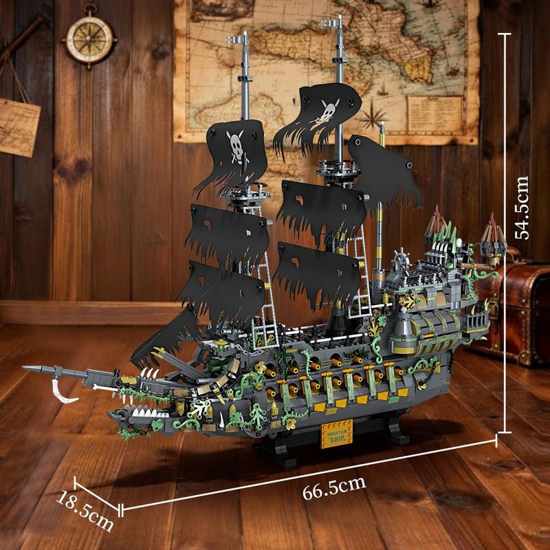 DUANT 39107 The Flying Dutchman Pirate Ship Building Kitï¼Œ 2434 PCS Large Pirate Ship Model with Display Stand, Detailed Sailing Ship Building Blocks Set for Adults & Teens - Image 3