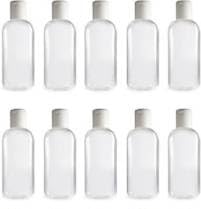 dinojames Empty Refillable Round Plastic Bottles with Flip Top Caps (White, 100 ml), Set of (10 Pcs.) - Image 1