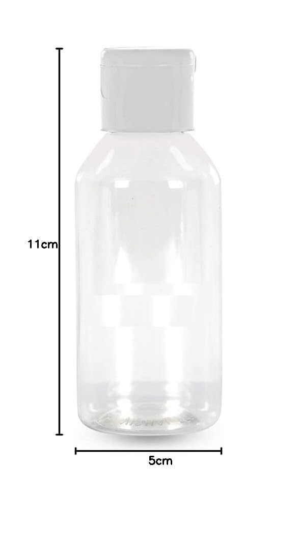 dinojames Empty Refillable Round Plastic Bottles with Flip Top Caps (White, 100 ml), Set of (10 Pcs.) - Image 4