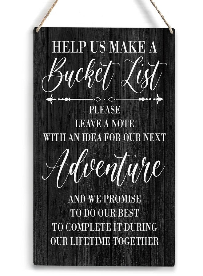 YCYD Help Us Make a Bucket List Please Leave a Note Wood Sign Rustic Bucket List Wooden Hanging Plaque for Home Wedding Wall Art Decoration 8 x 10 Inches Present - Image 1