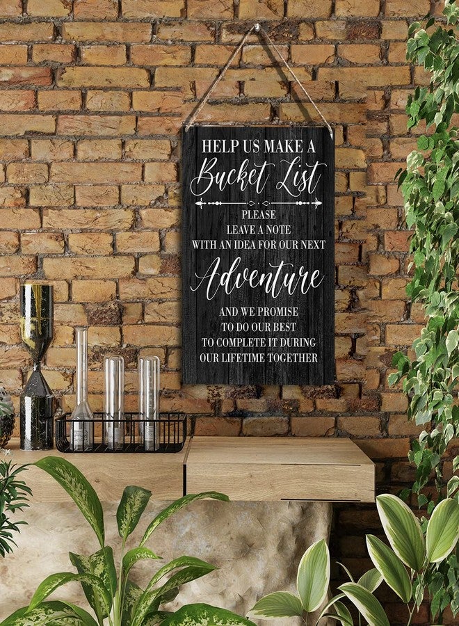 YCYD Help Us Make a Bucket List Please Leave a Note Wood Sign Rustic Bucket List Wooden Hanging Plaque for Home Wedding Wall Art Decoration 8 x 10 Inches Present - Image 2