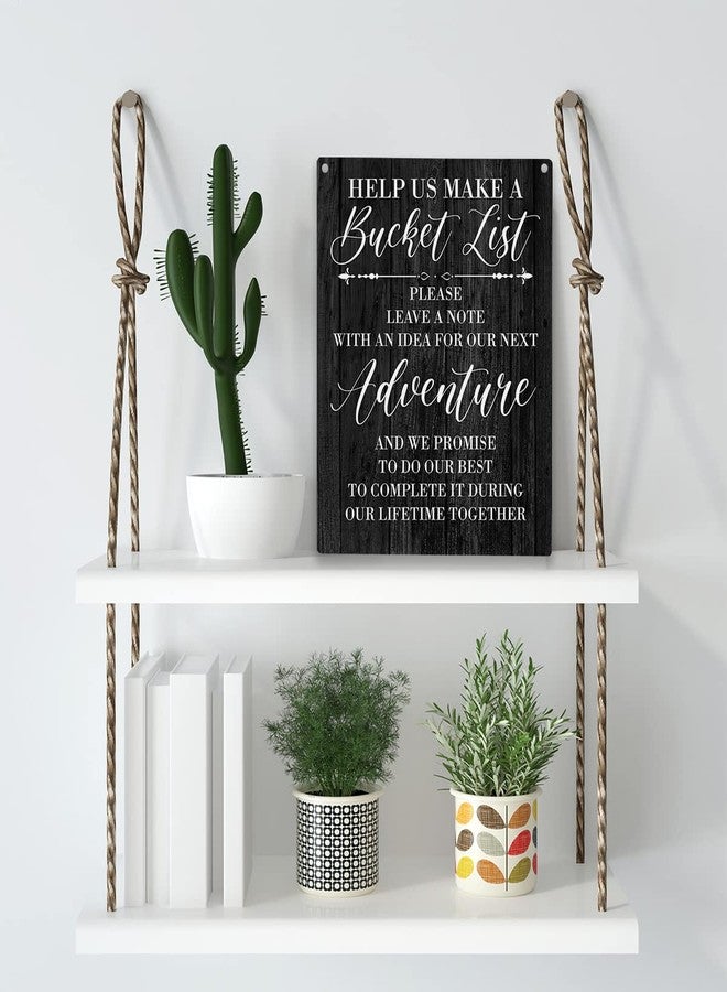 YCYD Help Us Make a Bucket List Please Leave a Note Wood Sign Rustic Bucket List Wooden Hanging Plaque for Home Wedding Wall Art Decoration 8 x 10 Inches Present - Image 3