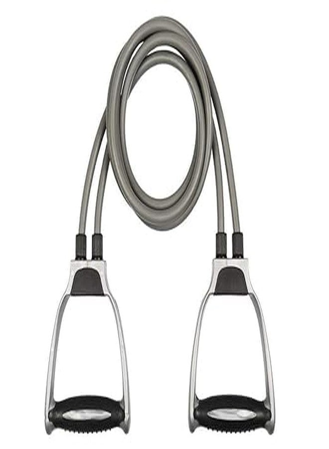 WESTONWINGS Double Toning Resistance Tube Heavy Quality Pull Rope Elastic Rubber Exercise Band for Stretching, Suitable in Home & Gym Workout (Grey) - Image 1