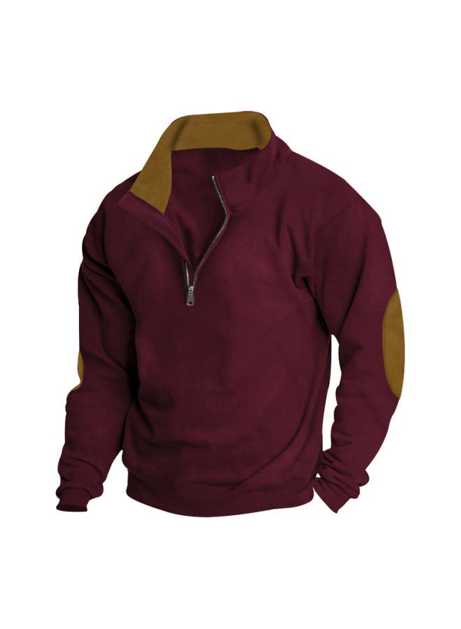 سبرينغ سترة رجالية للربيع/الخريف، خارجية وكاجوال، مطرزة، بلوكات لونية، ياقة واقفة، أكمام طويلة، سميكة - Image 1