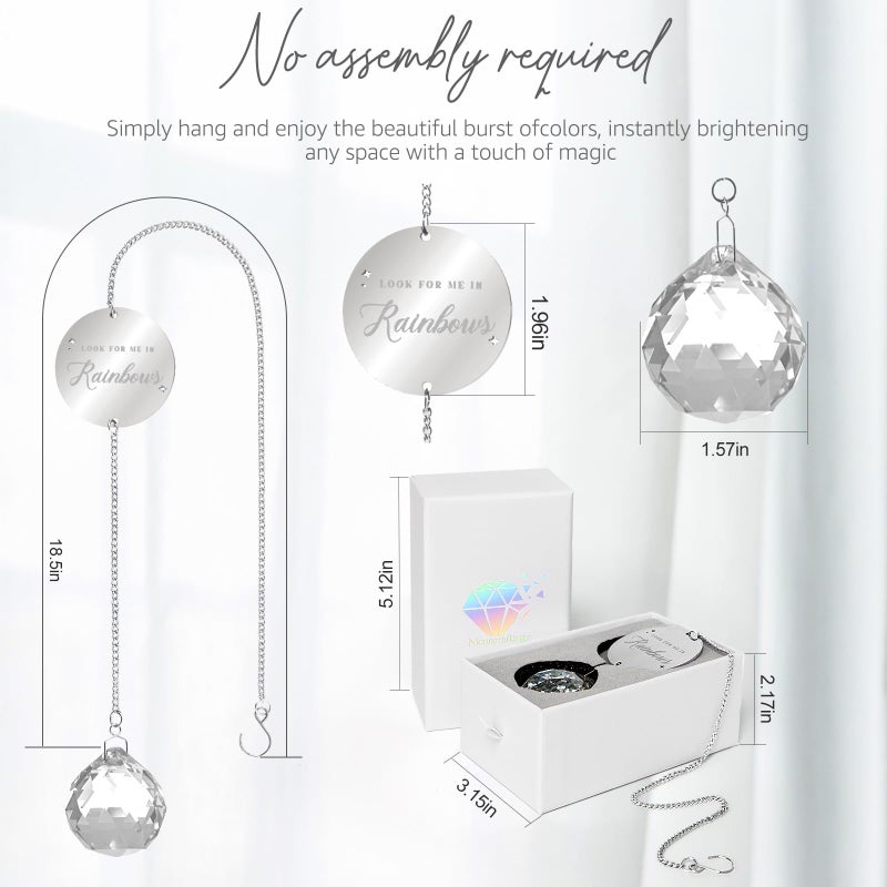 Mooncraftlogy Memorial Gifts for Loss of Loved One, Unique Sympathy Idea, Clear Crystal Ball Grief Suncatcher, Rainbow Bereavement Box for Mom Dad Husband Son Daughter - Image 5