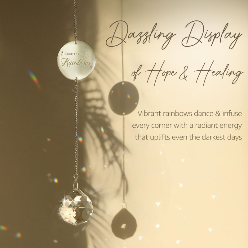 Mooncraftlogy Memorial Gifts for Loss of Loved One, Unique Sympathy Idea, Clear Crystal Ball Grief Suncatcher, Rainbow Bereavement Box for Mom Dad Husband Son Daughter - Image 4