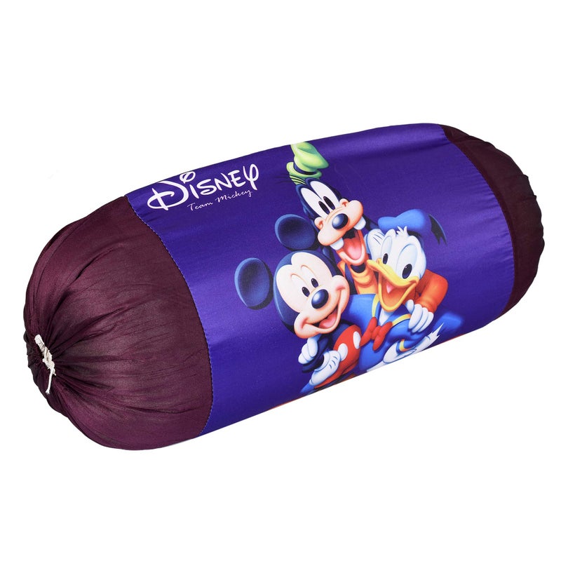 Kuber Industries Disney Team Mickey Print Silk Special Long Crush Bolster Cover & Cushion Cover Set of 5 Pcs (Royal Blue) (KUBMART0216) - Image 5