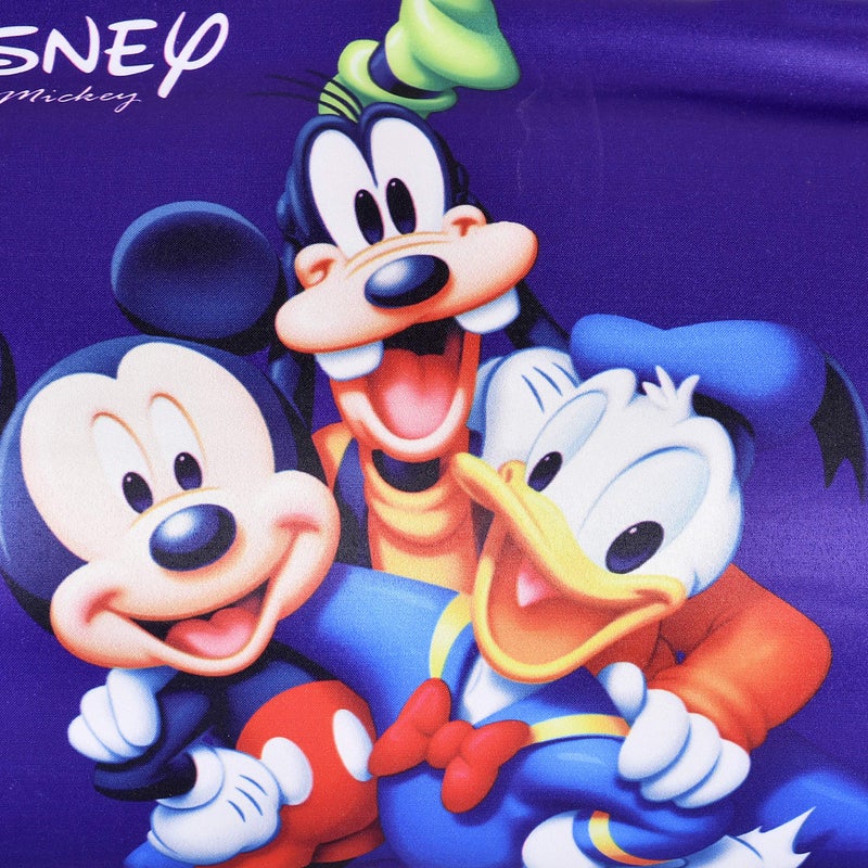 Kuber Industries Disney Team Mickey Print Silk Special Long Crush Bolster Cover & Cushion Cover Set of 5 Pcs (Royal Blue) (KUBMART0216) - Image 4
