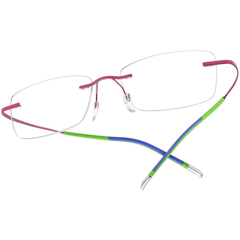 FONEX Titanium Glasses FrameRimless Frameless Optical Eyewear Eyeglasses for Men and Women F85634 85899 Pink - Image 2