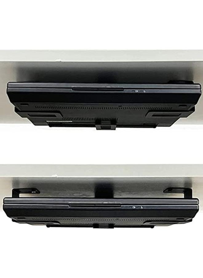 erorex - 3 Laptop Holder Under Desk Laptop Mount Organizer Rack Storage Shelf Add On Under Table Laptops Keyboard Routers Modems Cable Box Network Switch And More Desk Accessories - Image 1