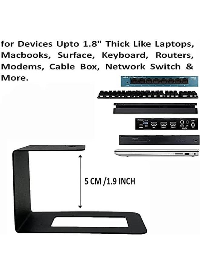 erorex - 3 Laptop Holder Under Desk Laptop Mount Organizer Rack Storage Shelf Add On Under Table Laptops Keyboard Routers Modems Cable Box Network Switch And More Desk Accessories - Image 1