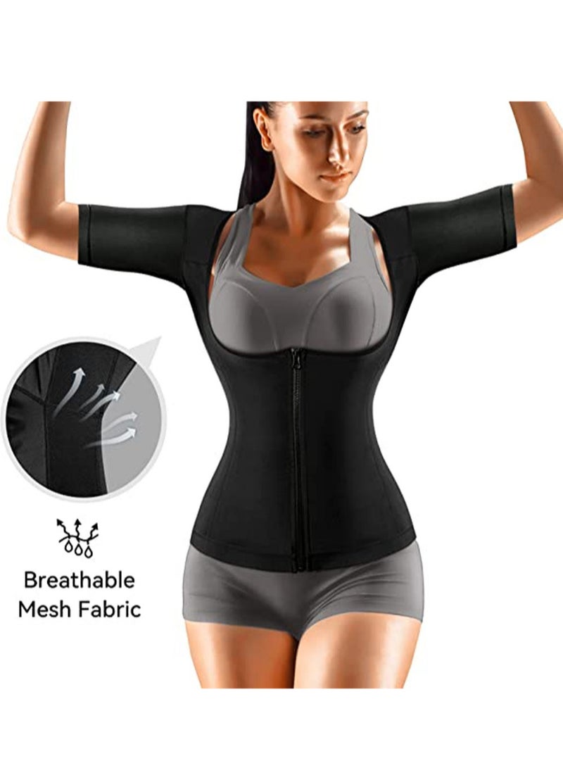 MissTiara Sauna Suit for Women Weight Loss Sauna Shirt for Women Sweat Suit Waist Trainer Vest Fitness Body Shaper Zipper - Image 4