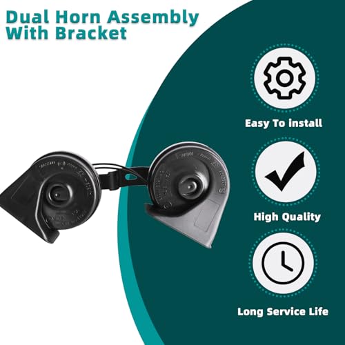 MITZONE Dual Horn Assembly With Bracket Compatible with GMC Sierra 1500 Yukon XL Silverado Tahoe Cadillac Escalade Suburban 2014-2020 - Image 2
