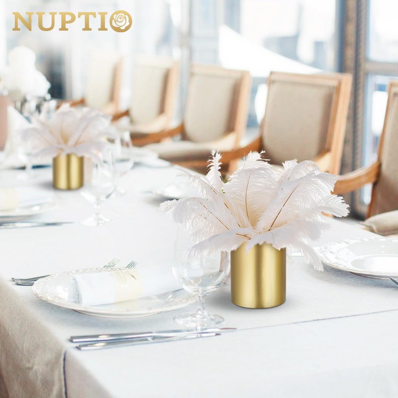 NUPTIO Gold Vases for Centerpieces Wedding: 6 Pcs 5.1 inch Tall Metal Flower Vase Flowers Stand Wedding Centerpieces for Tables Centerpiece Table Decorations - Image 3