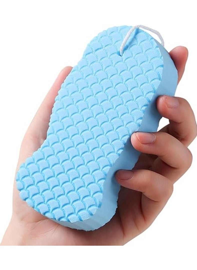 Cool Baby Style - Coolbaby Super Soft Exfoliating Bath Sponge 3D Cartoon Embossing Magic Ultra Sponge Shower Brush Body Scrubber Scrub (Blue) - Image 1