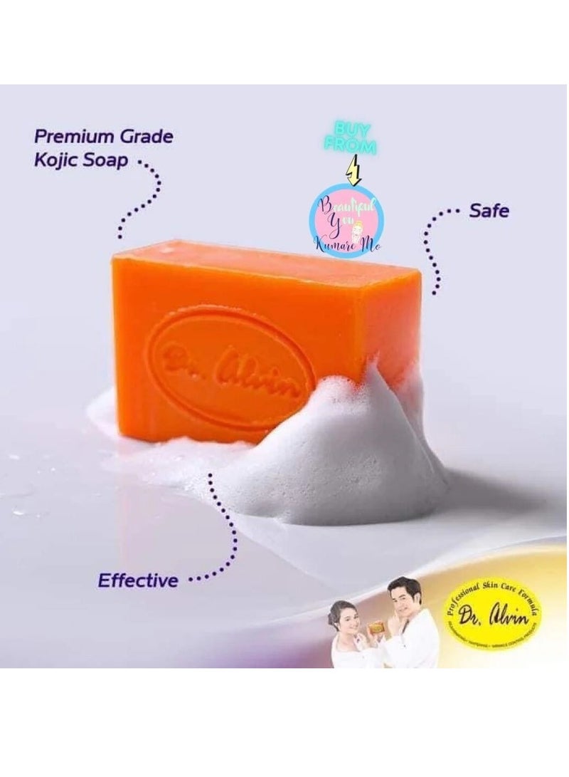 Dr. Alvin Pack of 3 Kojic Acid Soap Skin Brightening Deep Cleansing Whitening Soap for Face and Body 135g Each - Image 4