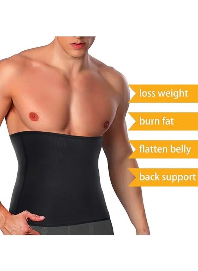 Waist Trimmer for Men Weight Loss, Stomach Trainer Sweat Workout Shaper,Neoprene-Free Slimming Sauna Belt (L-XL, Black) - Image 4