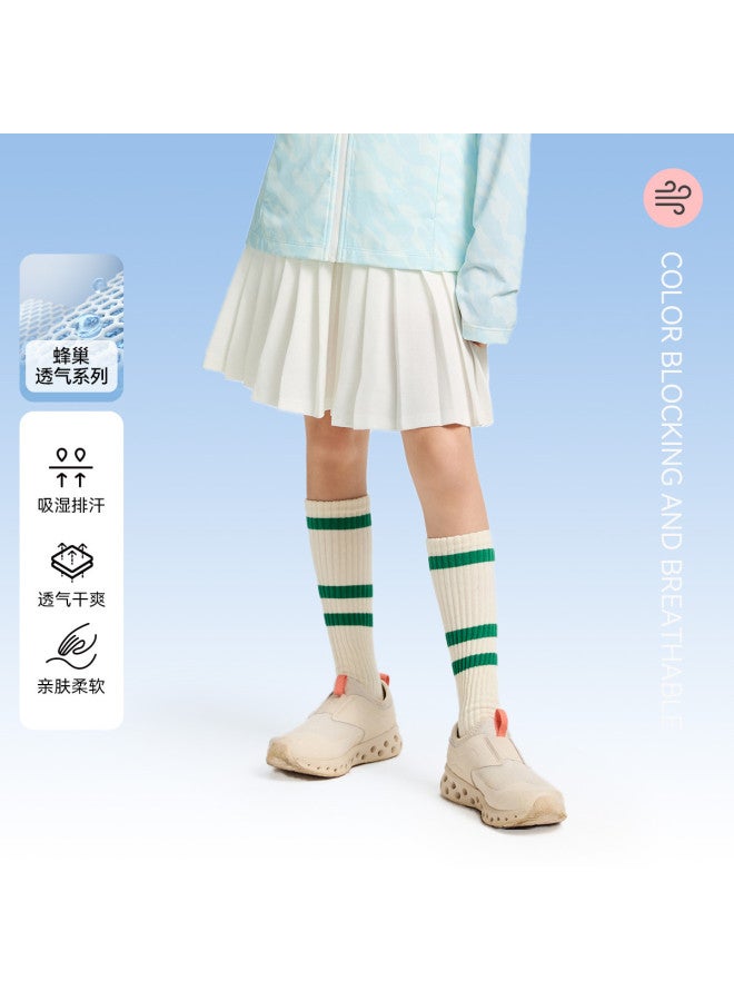 Annil Girls' Knitted Skirt 2025 Summer New Breathable Moisture-wicking Soft Skin-friendly School Style Pleated Mini Skirt - Image 2