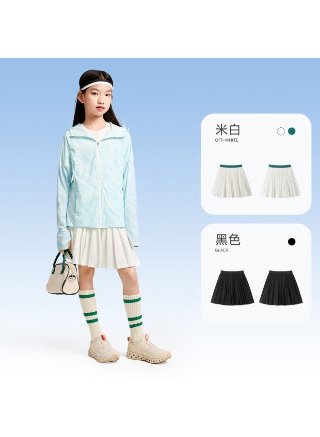 Annil Girls' Knitted Skirt 2025 Summer New Breathable Moisture-wicking Soft Skin-friendly School Style Pleated Mini Skirt - Image 4