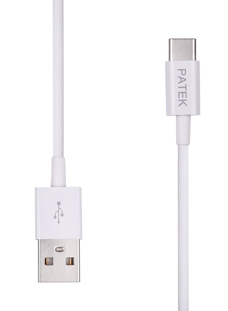 Patek PT-20 شاحن سفر USB مزدوج بمعرف تلقائي 2.4 أمبير مع كبل USB Type-C للشحن الممتاز والذكي - Image 5