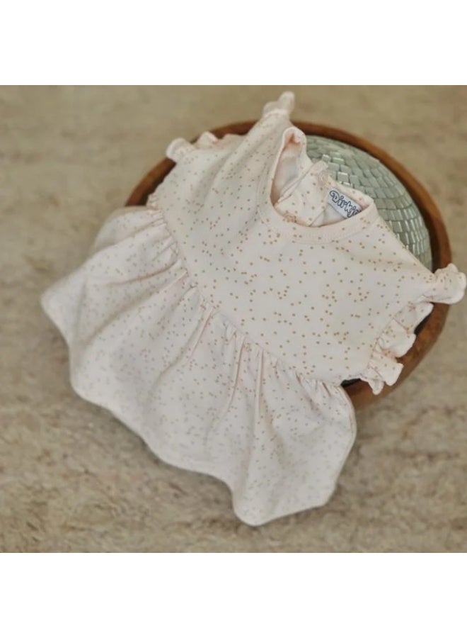 Dirkje Girls Baby Dress With Romper Light Pink Dot - Image 3