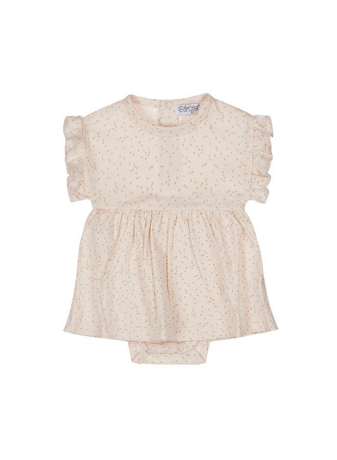 Dirkje Girls Baby Dress With Romper Light Pink Dot - Image 1