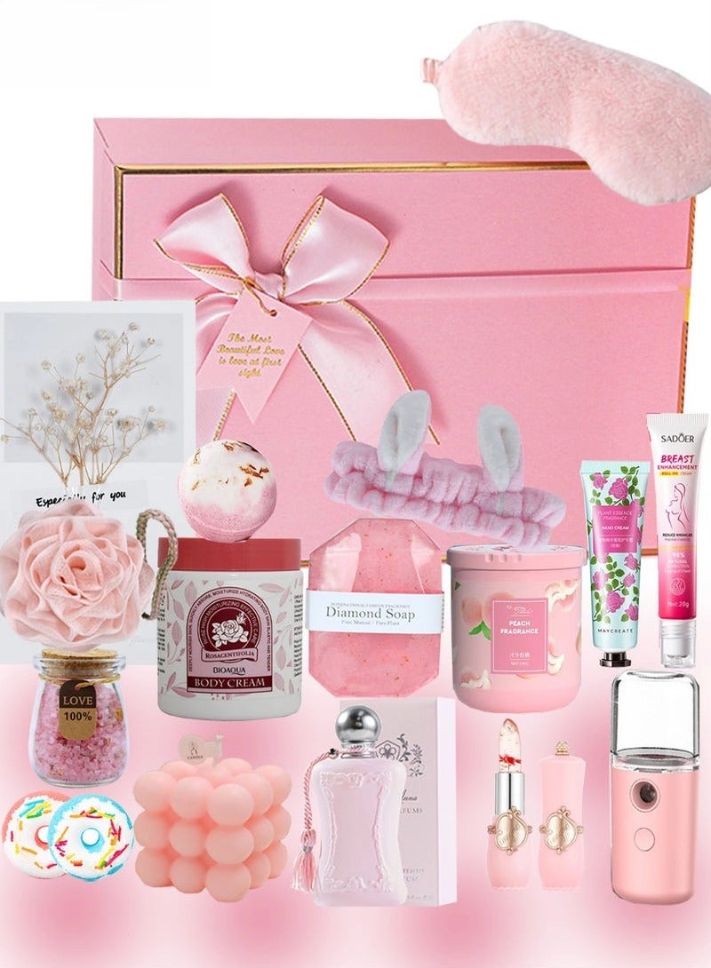 Captaintech Gifts Basket for Women - Birthday Gift Box Set Contains 18 Items Inspirational Gift,Relaxing Spa Care Package for Women Friendship,Friend Gifts for Women - Image 1